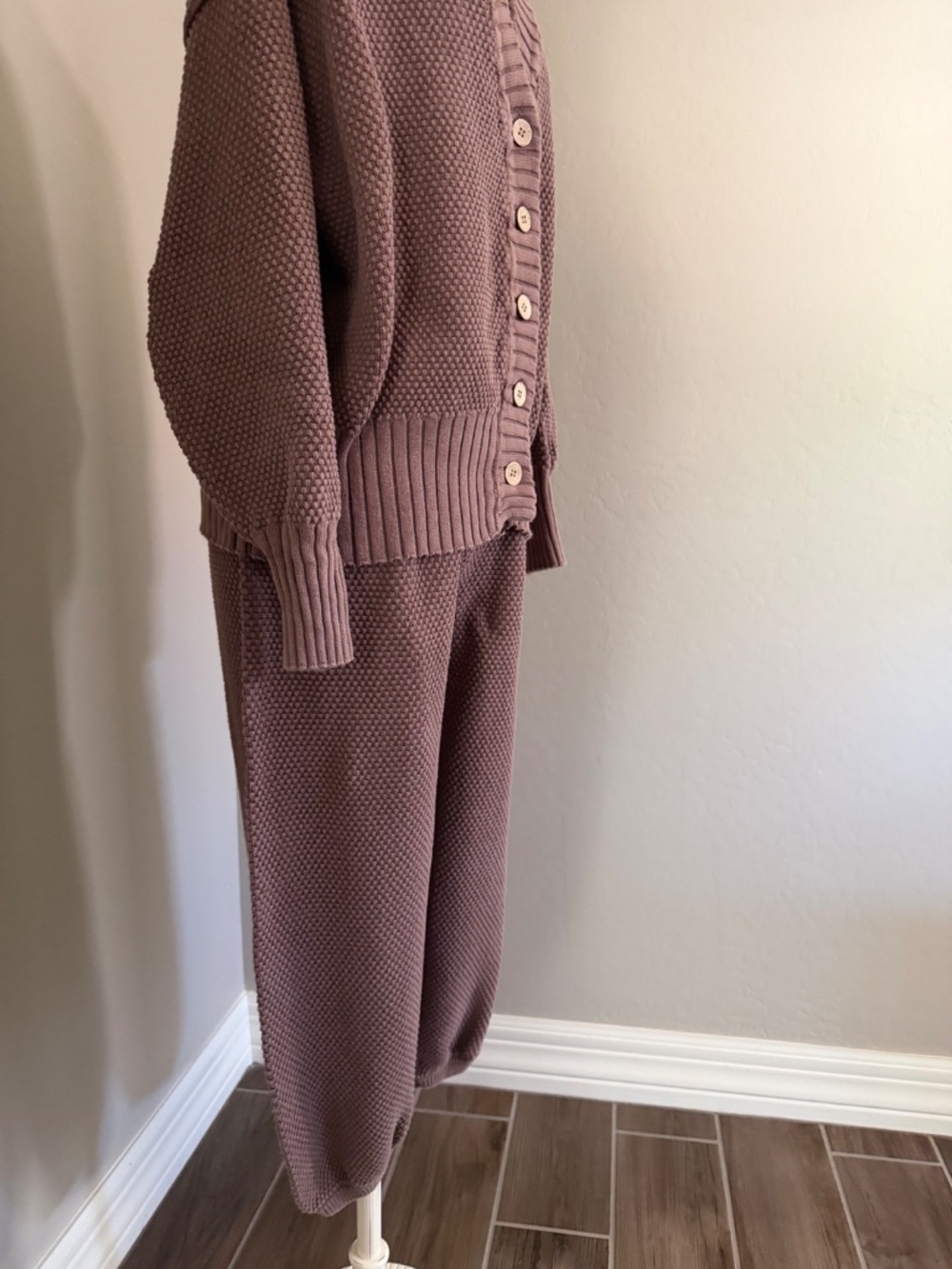Free People Hailee Cardigan and Pant Cotton Set FP Beach Gulf Cocoa Size Small - Picture 9 of 10